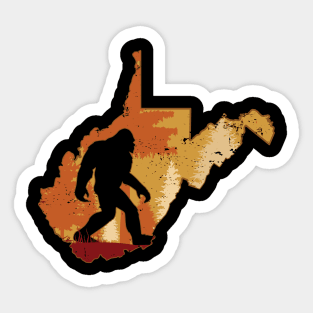 Bigfoot Retro Vintage Sasquatch West Virginia Sticker